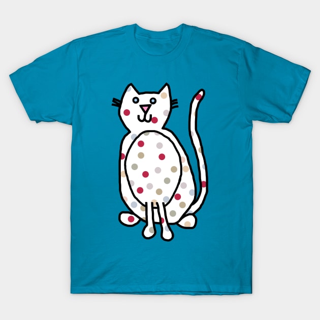 Cute Cat with Magentaverse Spots T-Shirt by ellenhenryart